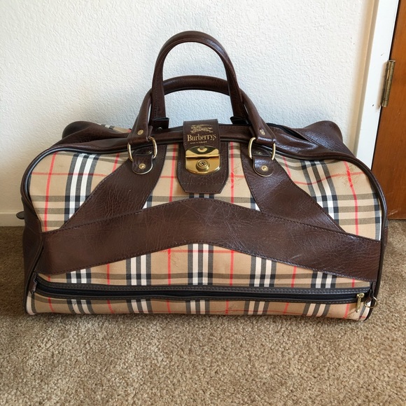 vintage burberry duffle bag
